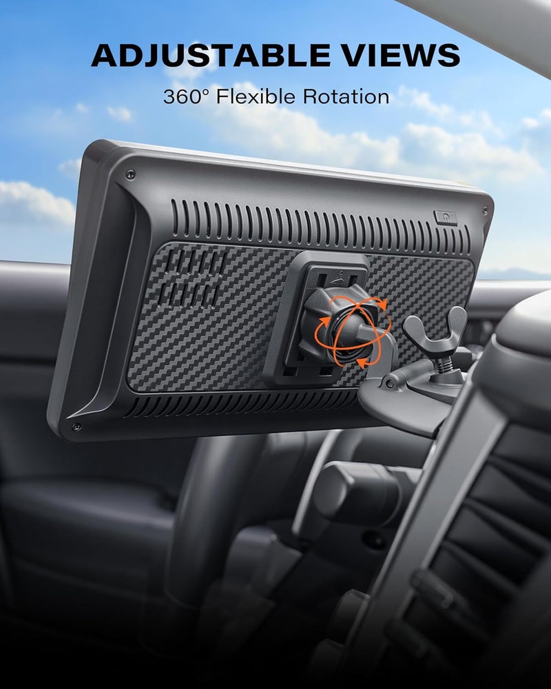 1Zero CD Slot Mount for CarPlay Screen, 360° Rotation Tool-Free Installation CarPlay CD Mount Compatible with 7-11 Inch Portable Car Play Screens & GPS Navigation - Image 4